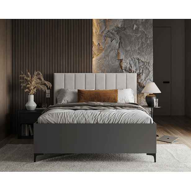 FDM Postel Sierra se zvedacím roštem Trinity bílá/šedá, velikost 180x200