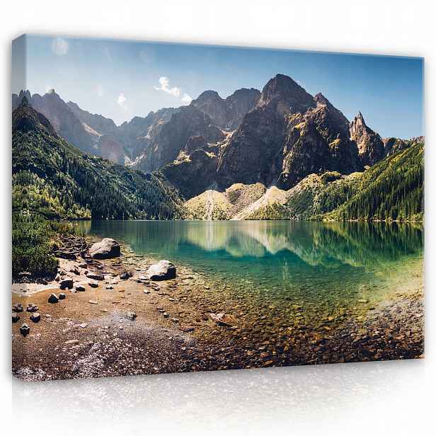 Obraz Hory Krajina Jezero Na Plátně Stěna Velký Moderní 100x70