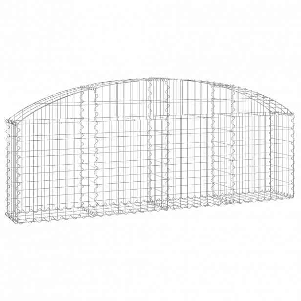 vidaXL Klenutý gabionový koš 200 x 30 x 60/80 cm pozinkované železo