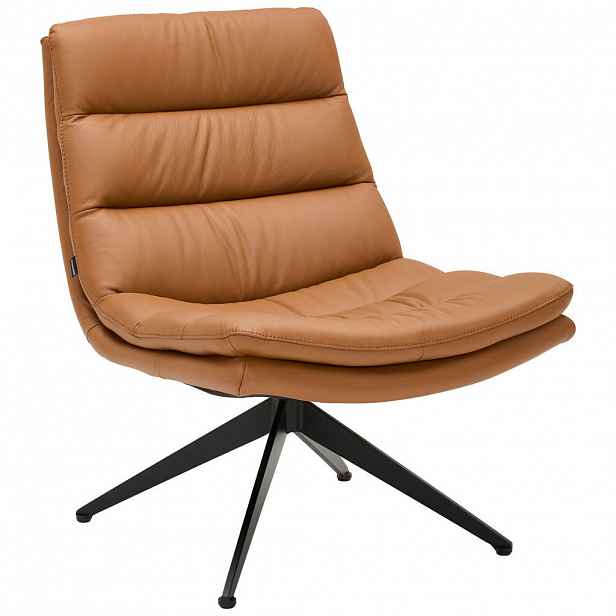 Dieter Knoll DESIGNOVÉ KŘESLO, kov, kůže, koňaková