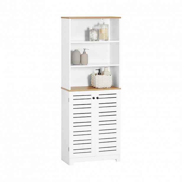 SoBuy VYSOKÁ KOUPELNOVÁ SKŘÍŇKA se 2 dveřmi Bílá 60x30x160cm Nordický
