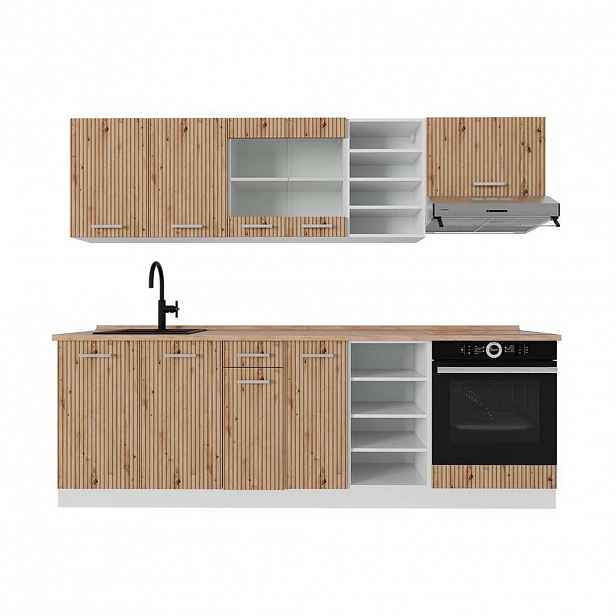 Vicco KUCHYŇSKÝ KOUT R-Line Dub řemeslný/bílý 240 cm , PD Dub