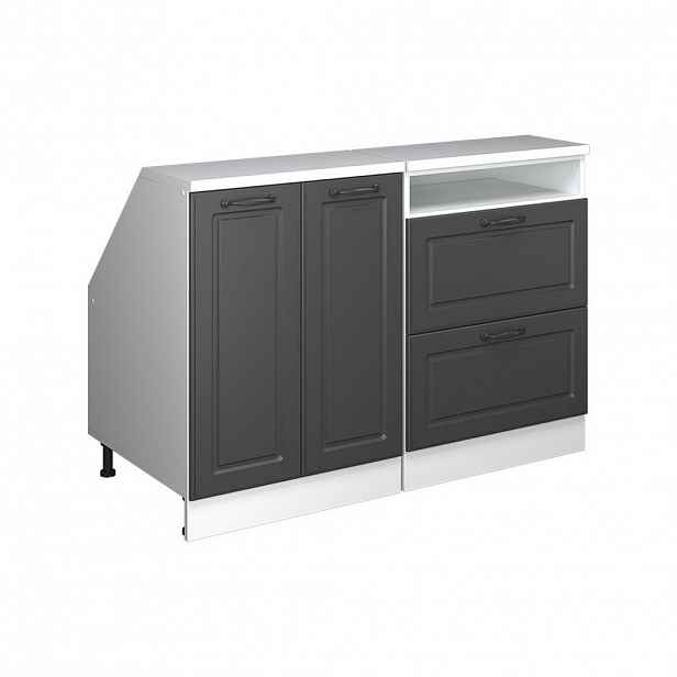 Vicco SADA SKŘÍNÍ PRO ŠIKMOU STŘECHU Rion Antracitový venkovský dům 120 cm Sada 2 korpusů skříně hloubka 60 cm