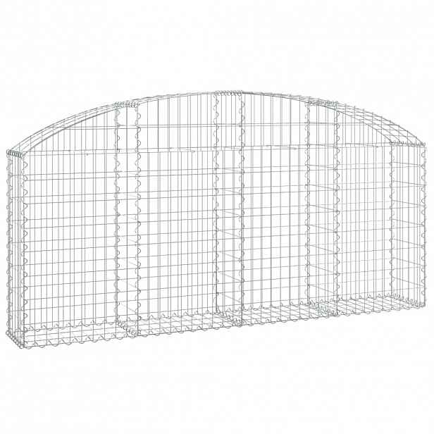 vidaXL Klenutý gabionový koš 200 x 30 x 80/100 cm pozinkované železo