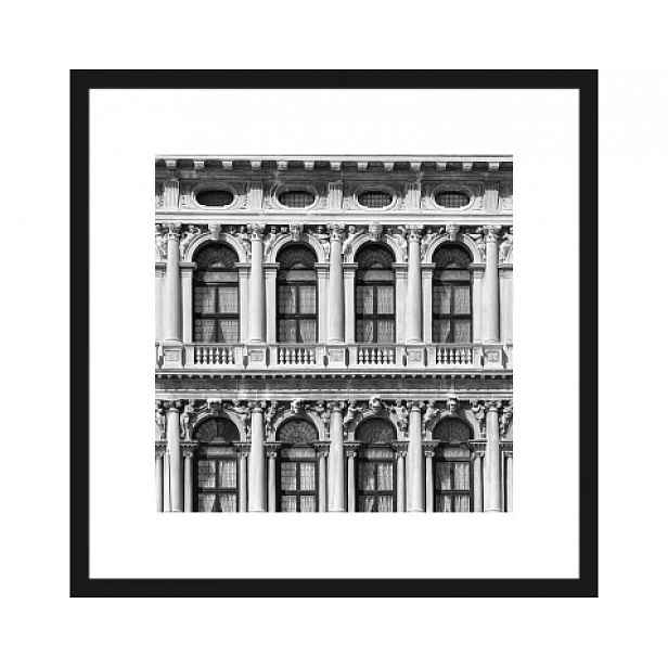 Rámovaný obraz Architektura 40x40 cm, černobílý
