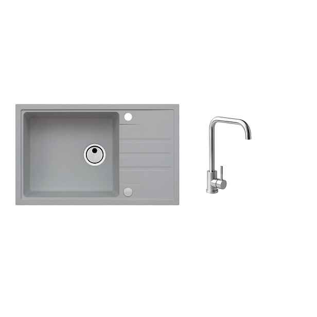 Alveus SET ALVEUS INTERMEZZO 130/81+BATERIE ANGEL obdélníkový granitový dřez 780 x 480 mm v setu s baterií