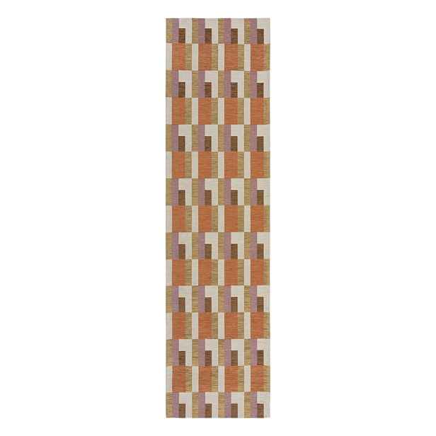 Běhoun v oranžovo-přírodní barvě 60x230 cm Riley Block Geo – Flair Rugs