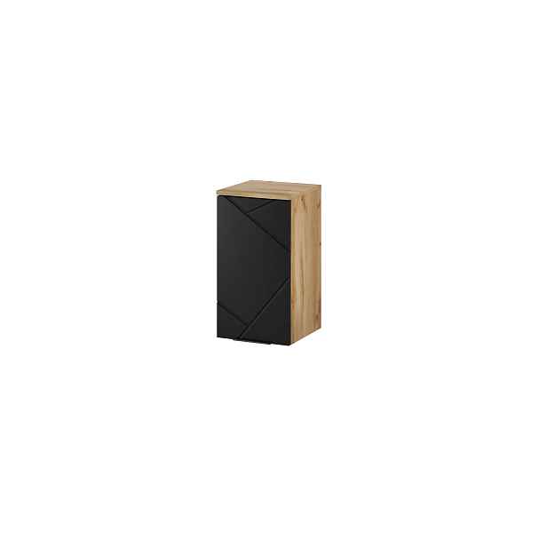 Szynaka Závěsná koupelnová skříňka Mazi 71 30 cm dub Wotan/černá