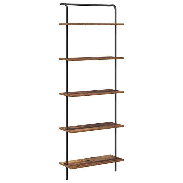 vidaXL Knihovna 5 úrovní 60 x 24 x 168 cm Kompozitní dřevo Staré dřevo
