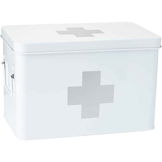 Zeller Present Lékárnička, kovový box na léky, 2v1, bílá MEDICINE XL 32x20x21