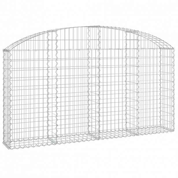 vidaXL Klenutý gabionový koš 200 x 30 x 100/120 cm pozinkované železo