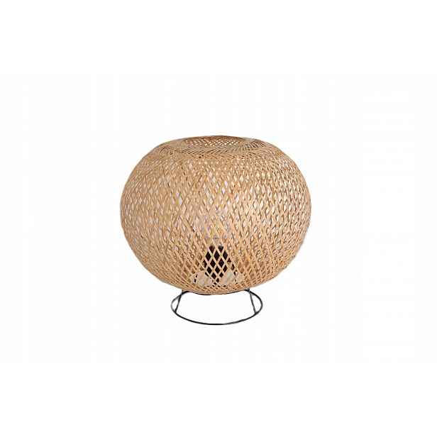Dekorativní stolní lampa v boho stylu, přírodní bambusové stínidlo na E27