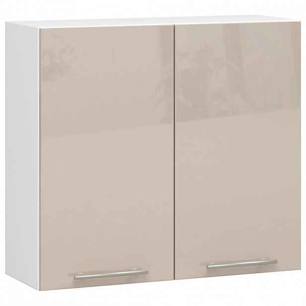 Horní kuchyňská skříňka 80 cm VERMINA - bílá / cappuccino lesklá