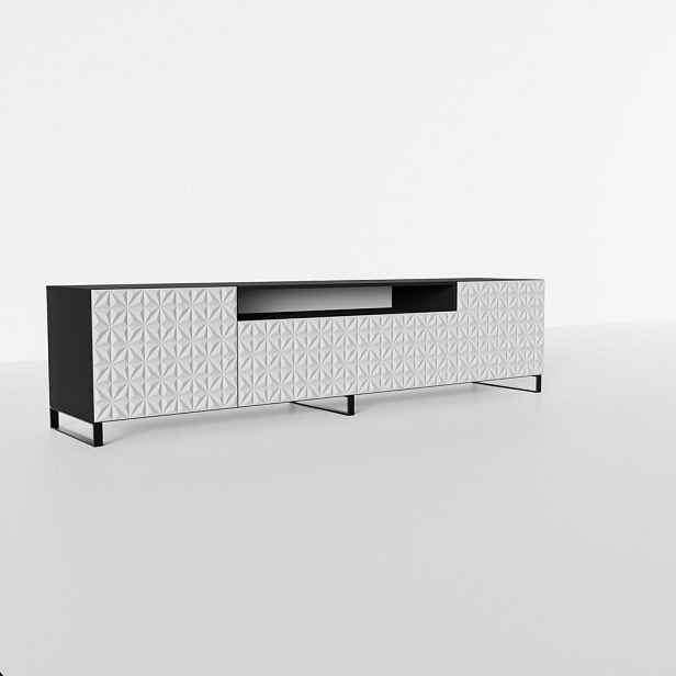 MASSENO STOJACÍ TV STOLEK ROVA, 200/41/40 cm, antracitový /, bílý