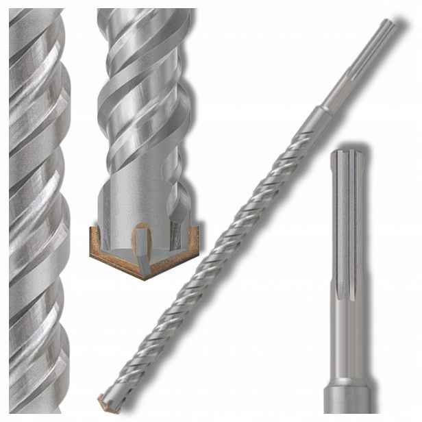 Vrták Do Betonu Křížového Kamene Fi 30mm Vidiový Sds-max 30x740mm