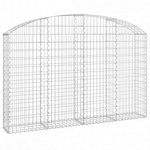 vidaXL Klenutý gabionový koš 200 x 30 x 120/140 cm pozinkované železo