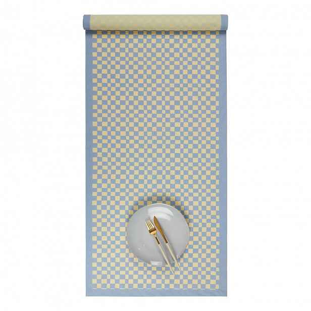 Butlers CHECKER STYLE Běhoun na stůl 50 x 160 cm - sv. modrá