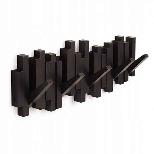 Nástěnný věšák na oblečení, bundy, hnědý, na zeď do předsíně Sticks