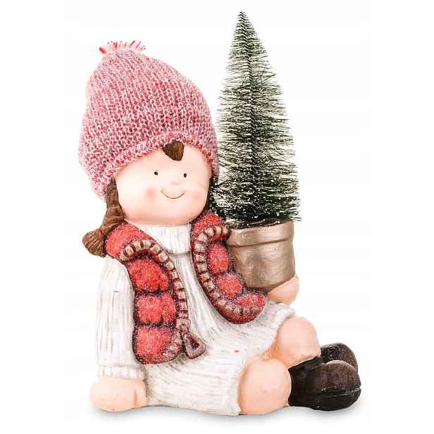 Vánoční figurka Dívka Dítě Vánoční stromek Led