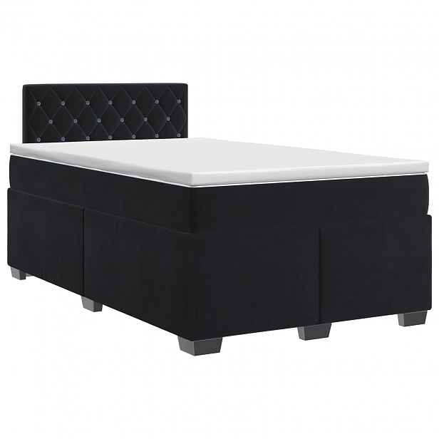 vidaXL Postel boxspring s matrací s čelo Černá 120 x 190 cm Samet