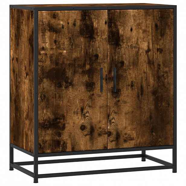vidaXL Příborník kouřový dub 68 x 35 x 76 cm kompozitní dřevo a kov