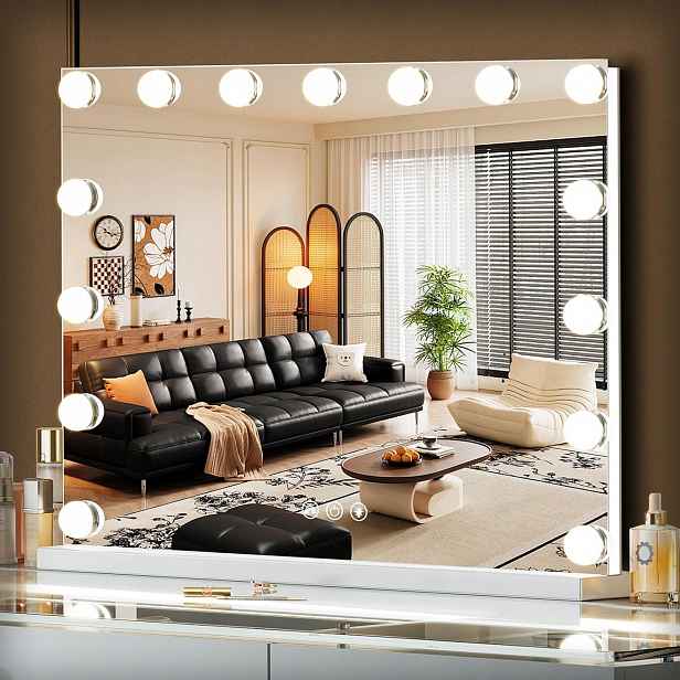 zrcadlo Hollywood pro líčení s Rgb osvětlením, 15 stmívatelných Led diod,