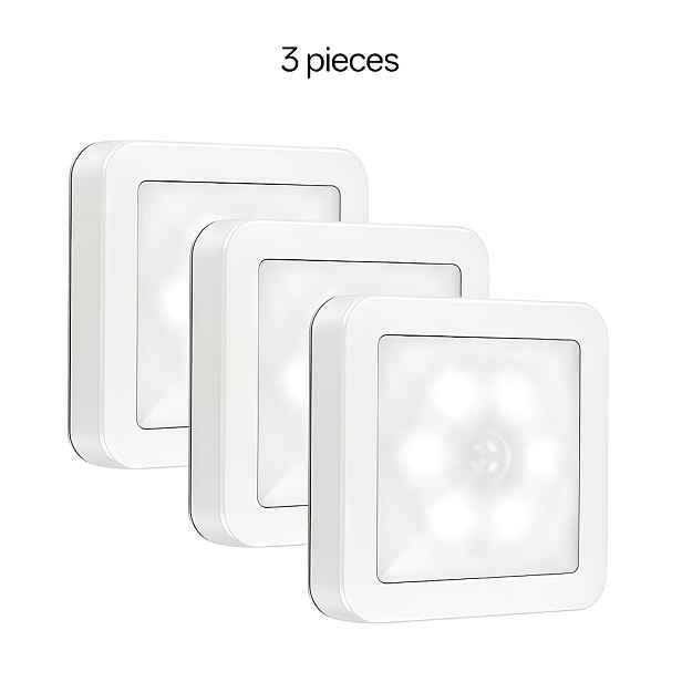 TEMU 3ks Inteligentní LED lampa s pohybovým čidlem. Funkce pohybového čidla, moderní čtvercový a minimalistický design. Vhodné pro stojací, stropní