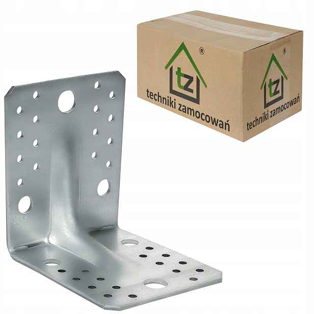 Tesařské úhelníky ocelové 105x105x90x3mm 50 ks perforované zesílení KP2B