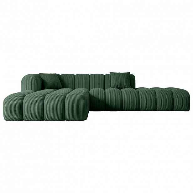 ALTDECOR ROHOVÁ SEDACÍ SOUPRAVA s otomanou vlevo OLEA-L2 – 289 × 176 × 71 cm, zelená