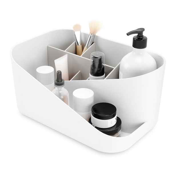 Bílý plastový koupelnový organizér na kosmetiku Glam – Umbra