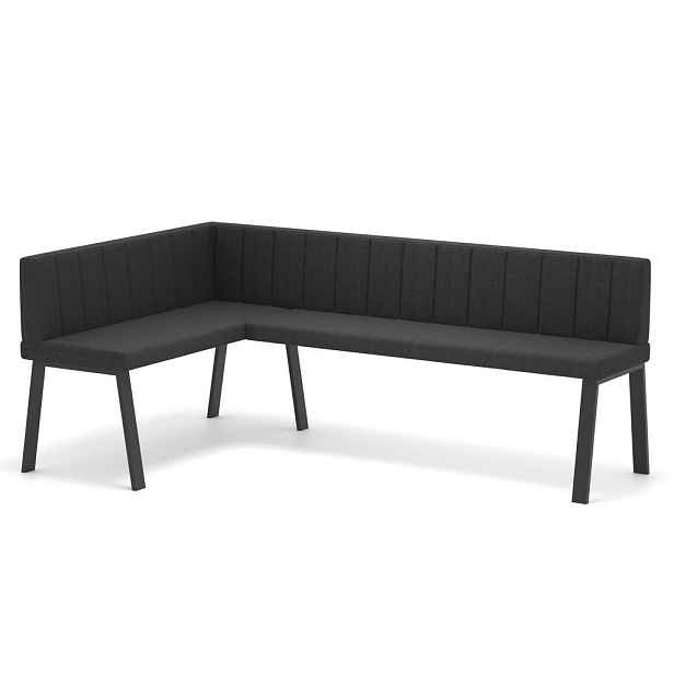 Idohome ROHOVÁ LAVICE MONO Y levá tkanina prošívaná, 128/168 cm, antracitová