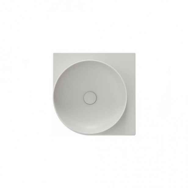 Ravak Yard rohové umyvadlo 45x45 cm smoke grey mat bez otvoru pro baterii XJX0O045000