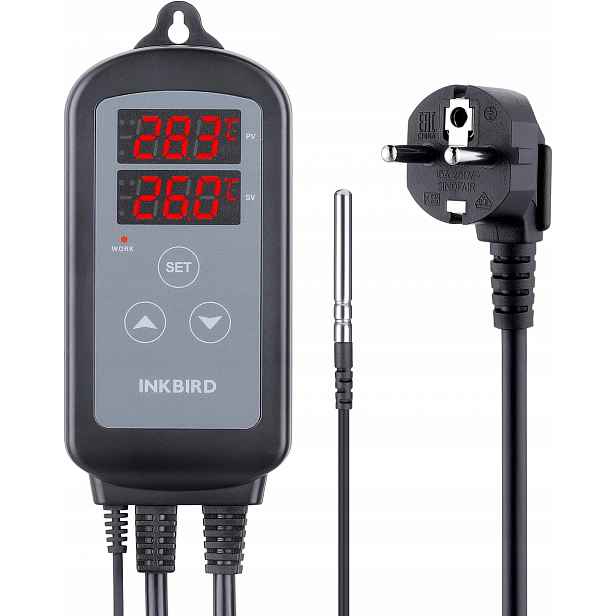 Termostat Inkbird ITC-2T s regulátorem teploty a dvěma topnými zásuvkami