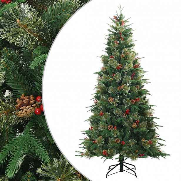 vidaXL Umělý Skládací Vánoční Strom Zelená 210 cm PVC, PE a ocel