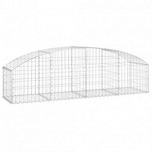 vidaXL Klenutý gabionový koš 200 x 50 x 40/60 cm pozinkované železo