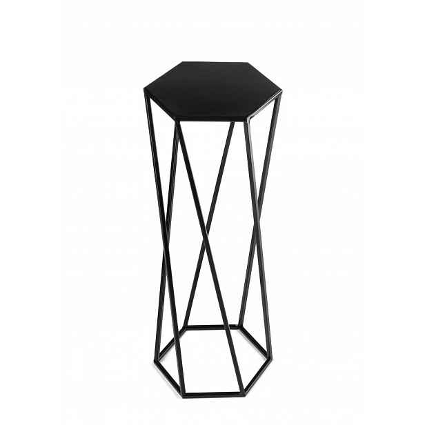Černý Moderní Držák Na Květináč Stojící Do Obývacího Pokoje 70 cm
