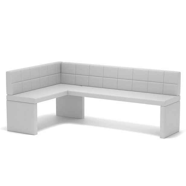 Idohome ROHOVÁ LAVICE MELVIN levá ekokůže, 128/168 cm, bílá