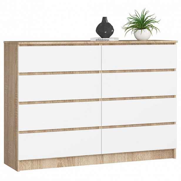 RAUMHIRSCH FURNITURE KOMODA dub Sonoma, bílá 99/138/40