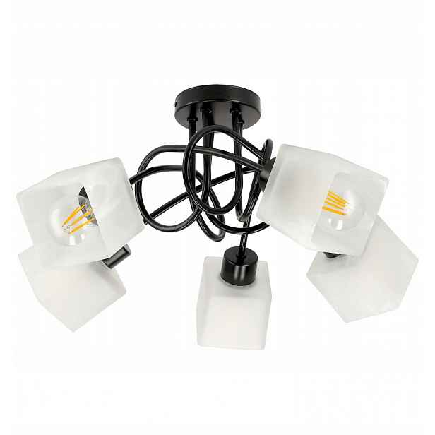 stropní svítidlo Led Loft Skleněná 5XE27 Do Pokoje