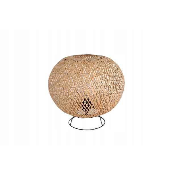 Stylová stolní lampa Boho s přírodním dekorativním bambusovým stínidlem E27