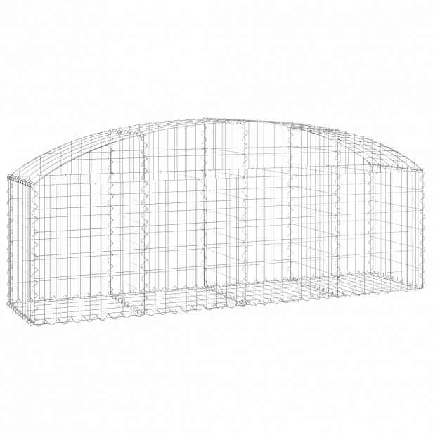 vidaXL Klenutý gabionový koš 200 x 50 x 60/80 cm pozinkované železo