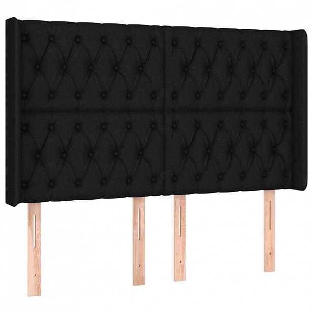 vidaXL Čelo postele typu ušák černé 147x16x118/128 cm textil