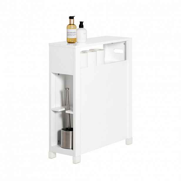 SoBuy NÍZKÁ KOUPELNOVÁ SKŘÍŇKA s 1 policí Bílá 60x20x70cm Minimalistický