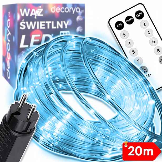 Voděodolná Led Světelná Hadička IP67 20 M, Silná, Značková Venkovní Girlanda