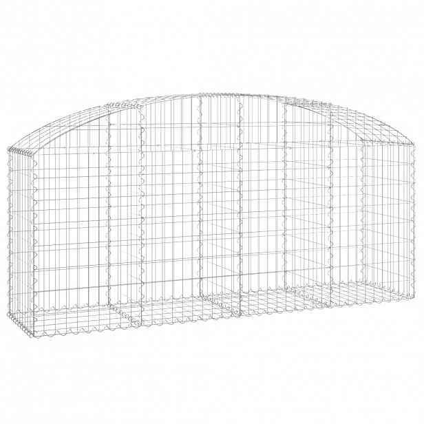 vidaXL Klenutý gabionový koš 200 x 50 x 80/100 cm pozinkované železo