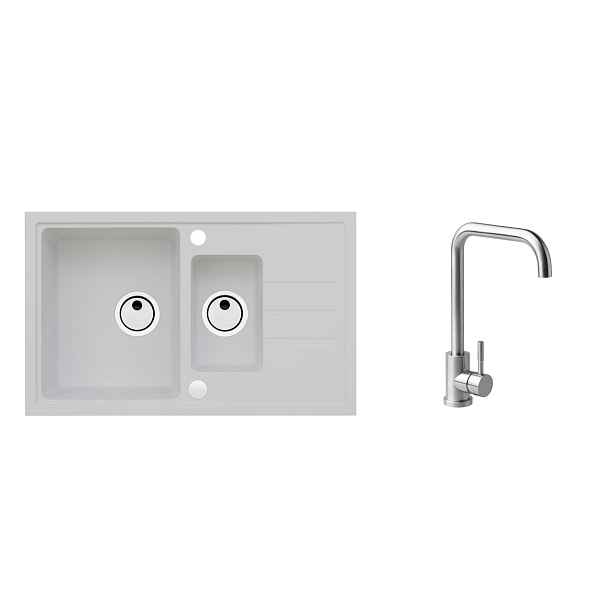 Alveus SET ALVEUS Intermezzo 70/11 + BATERIE ANGEL obdélníkový granitový dřez 780 x 480 mm v setu s baterií