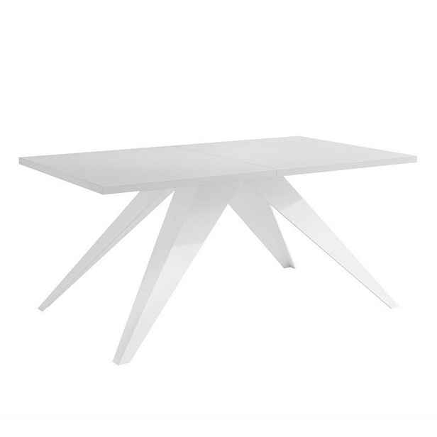 Idohome JÍDELNÍ STŮL XANDRO rozkládací 160/90/76 cm s kovovou podnoží, bílý