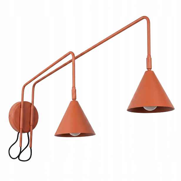 Nástěnná lampa Nox 2 červená s vypínačem Lampa na výložníku Sollux