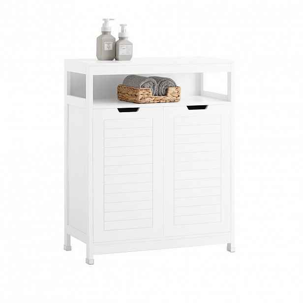 SoBuy NÍZKÁ KOUPELNOVÁ SKŘÍŇKA se 2 dveřmi Bílá 70x35x90cm Minimalistický