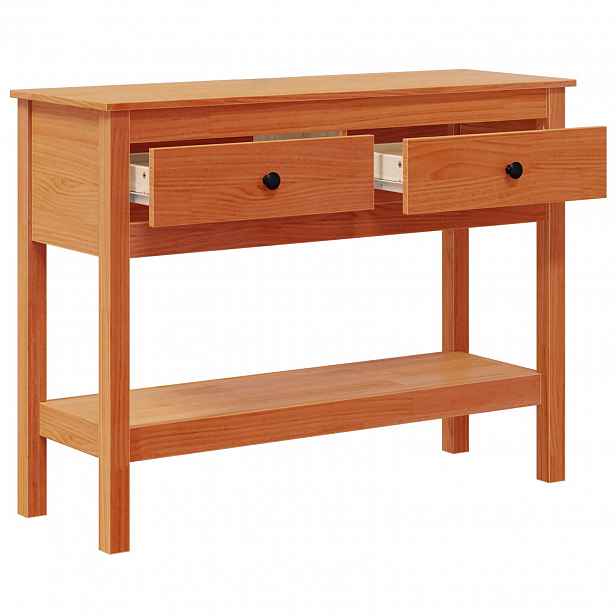vidaXL Konzolový stolek se zásuvkou Voskově hnědá 100 x 35 x 75 cm